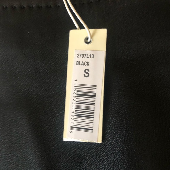 MaxStudio Leather Skirt Faux wrap style - Small black NWT - Picture 3 of 5